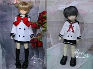 BJD Doll Long sleeved sailor suit For MSD MDD 1/4 7-8" YOSD BB 1/6 6-7" Clothes - Picture 1 of 7
