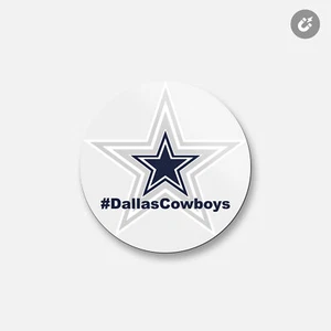 Dallas Cowboys NFL | 4" x 4" runder dekorativer Magnet - Bild 1 von 2