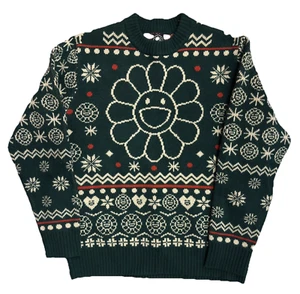 SUÉTER MURAKAMI NETWORK COMPLEJO FEO NAVIDAD ESTAMPADO POR TODAS PARTES TALLA L LANA (99) - Imagen 1 de 5