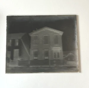 Antique Glass Plate Negative House Building Architecture Outdoor Scene 1900s - Picture 1 of 4