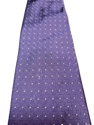 Corbata Lauren Ralph Lauren Toda Seda Hecha a Mano en EE. UU. Púrpura Con Blanco... Foto 1 de 4