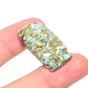 Copper Larimar 1.9x3.4mm Natural Cabochon Fine Loose Gemstone 34.8Cts. v433 - Picture 1 of 3