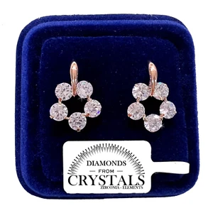 Orecchini Fiori piccoli Donna pl. oro Giallo 18K con Cristalli Zirconi 03/07 - Foto 1 di 3