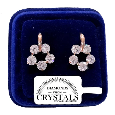 Orecchini Fiori piccoli Donna pl. oro Giallo 18K con Cristalli Zirconi 03/07 - Immagine 1 di 3