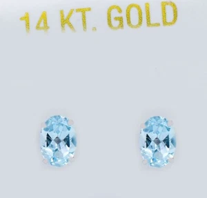 GENUINE 1.86 Cts AQUAMARINE STUD EARRINGS 14k WHITE GOLD - Free Appraisal - NWT - Picture 1 of 7