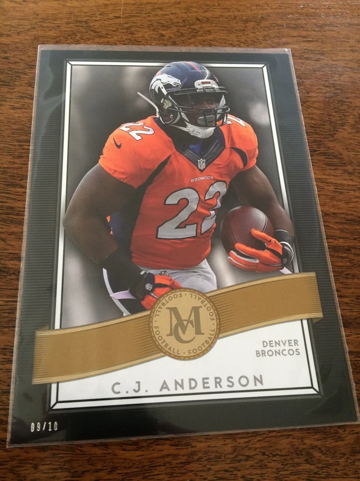 2015 Topps Museum Collection Jumbo 5x7 C.J. Anderson Broncos 13 Gold #'d 09/10 - Image 1 of 1