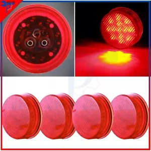 Pair 13LED 2.5" Red Round Side Marker Clearance Light For Truck Tailer Pickup - Bild 1 von 6