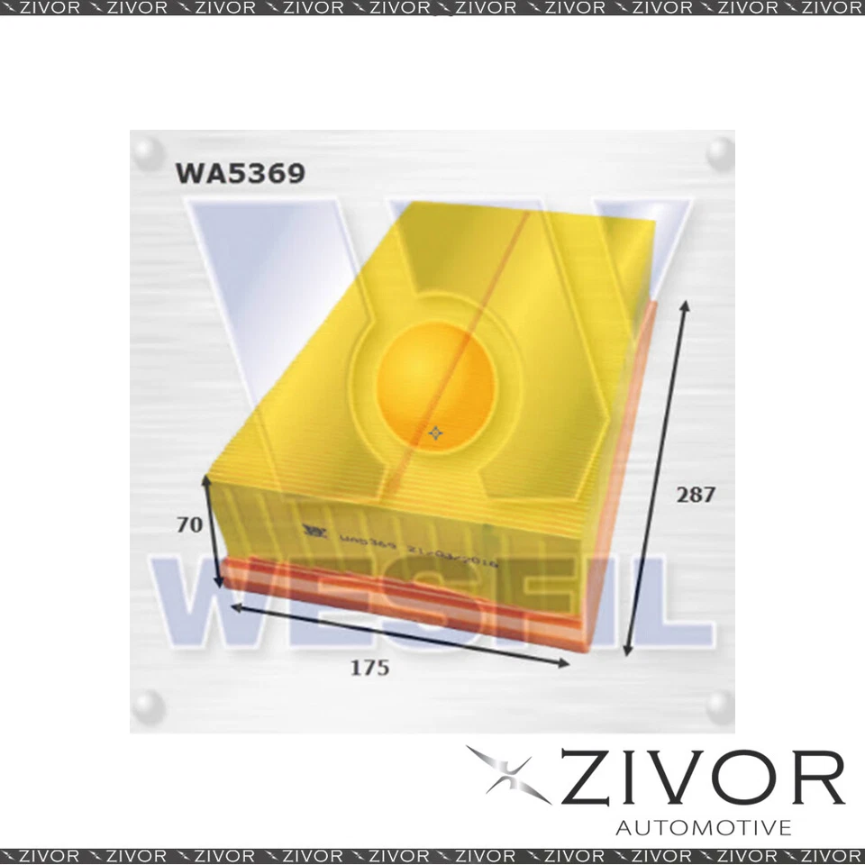 Wesfil Air Filter For Volkswagen Passat 2.0L TSi 09/16-on - WA5369 *By Zivor* - image 1 of 1