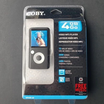 Coby MP600-4G 4GB Black Video Media Player Bundle w/ Earphones & USB Cable New  - Image 1 of 2