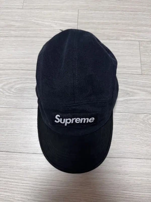 Gorra de campamento de gamuza Supreme negra Foto 1 de 4