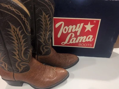 Tony Lama Men's Shrunken Shoulder Aztec Boots 6532 Size 8.5EE Great Condition  - Image 1 of 4