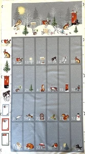 Advent calendar fabric panel DIY sew yourself Christmas Xmas animal robin no cut - Picture 1 of 10