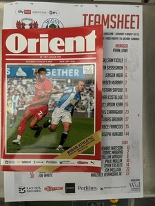 Leyton Orient v Wigan Athletic Programme 09/08/2025 Plus Team Sheet - Picture 1 of 1