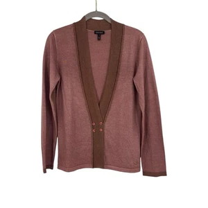 Escada Gr. Small Strickjacke Wolle Kaschmir Seide V-Ausschnitt Knopf Strick - Bild 1 von 12