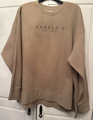 Sudadera Pullover Manga Larga Logo Cabela's Damas Talla Grande XL Nueva con Etiquetas Moca Foto 1 de 4