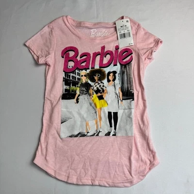 Barbie T-shirt Girls Size M (7-8) Pink Short Sleeve - Image 1 of 4