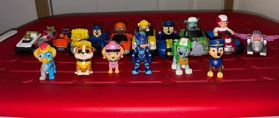 Paw Patrol Mixed Lot Vehicles & Figures 11 Vehicles And 6 Figures Incl Ella - Image 1 of 4