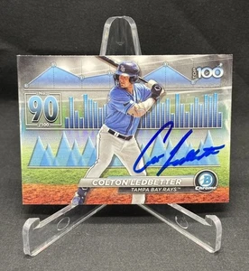 Colton Ledbetter Top 100 Autogramm signed 2024 Bowman Chrome #BTP-90 Tampa Rays - Bild 1 von 2