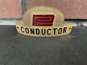 Vintage Penn Central Schaffner Eisenbahn Mützenabzeichen Emblem 3” lang 1 1/2” breit - Bild 1 von 5