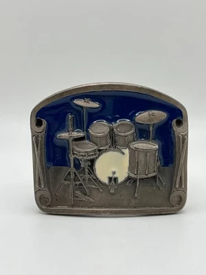 Drum Set Rock Band Enameled Musicians Belt Buckle by Buckles of America BA-470 - Image 1 of 3
