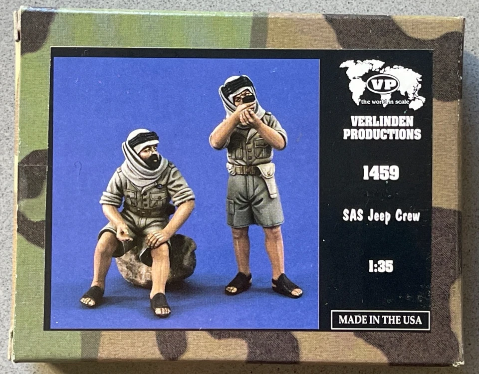 Verlinden 1459 SAS Jeep Crew Modelo Escala 1:35 Kit 1/35 2 Figuras Hecho en EE. UU. Foto 1 de 1