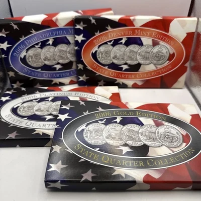 2006 Mint Platinum Gold Denver Phil Edition State Quarter Collection Sets Bu 24k - Image 1 of 4
