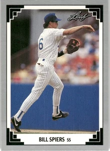 1991 Leaf Major League MLB Baseball Bill Spiers Milwaukee Brewers #111 - Picture 1 of 2