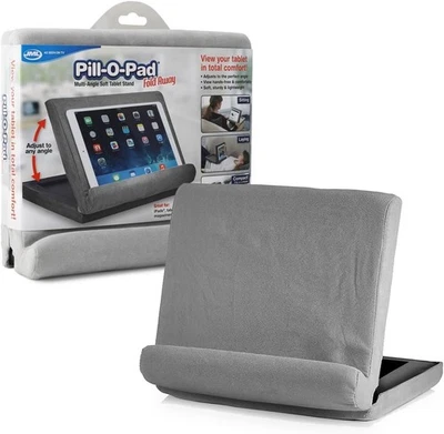 JML Pill-O-Pad Tablet Stand - Tri-Ledge Lap Mounted Tablet Holder Storage Grey - Image 1 of 4