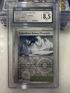 Pokémon Karte MISCUT CGC 8.5 ERROR Calamitous Snowy Mountain 174/193 Reverse Holo - Bild 1 von 3