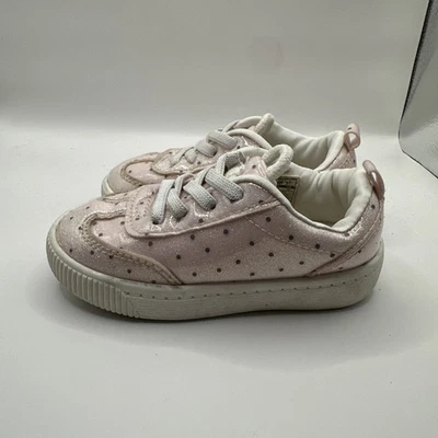 Zapatillas sin cordones Carter’s Girl para niñas pequeñas EE. UU. 6 rosa gris lunares BRILLANTES simples Foto 1 de 4