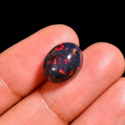 Cabujón de ópalo negro 4,00 quilates ¡Impresionante juego de colores! Perfecto para joyería Foto 1 de 3