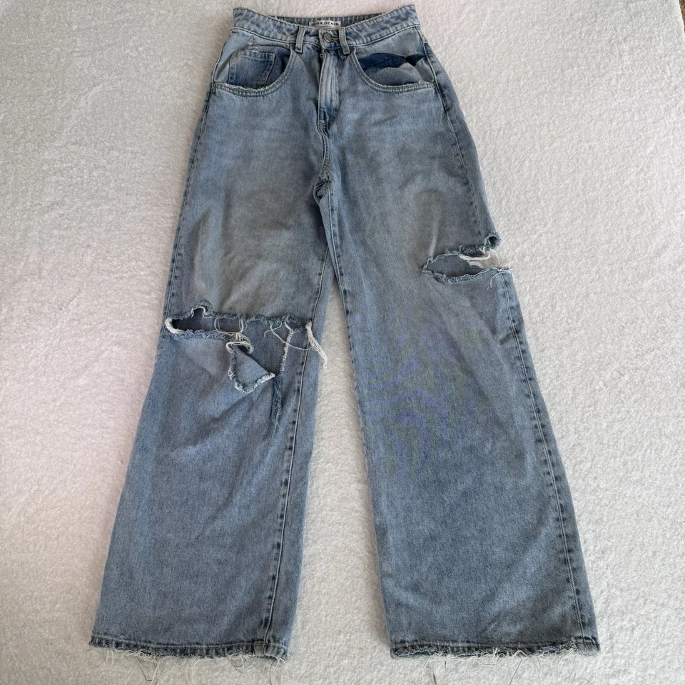 ICON Denim Poppy X Jeans Light Wash Distressed 25x27 - Image 1 of 4