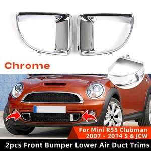 2x Chrome Front Air Duct Frame Bezel Covers For Mini R55 Clubman 2007-2014 S&JCW - Picture 1 of 6