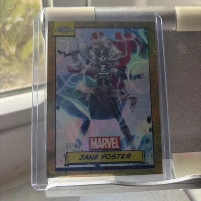 2024 TOPPS CHROME MARVEL True GOLD REFRACTOR 34/50 JANE FOSTER - Image 1 of 2