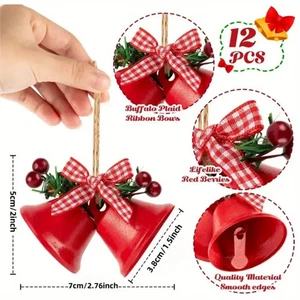 12 Stück Gusseisen Weihnachtsglocken Dekoration für Baum Weihnachtsschmuck - Bild 1 von 7