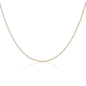 14K massive Gelbgold 0,75 mm Kabel Rolo Gliederkette Halskette - Bild 1 von 38