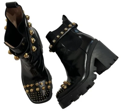 Gucci Trip Studded Platform Boots in Black - Image 1 of 4