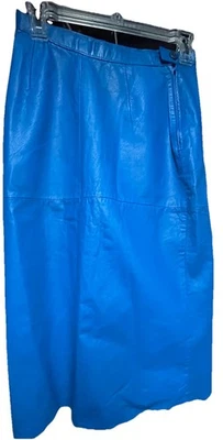 Falda de cuero azul real Avon Fashions talla 7/8 Foto 1 de 4