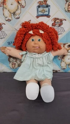 RARO 1986 Cabbage Patch Niño Niña Muñeca Pelo Rojo Coletas Cabeza Molde 11 Lengüetas Foto 1 de 4