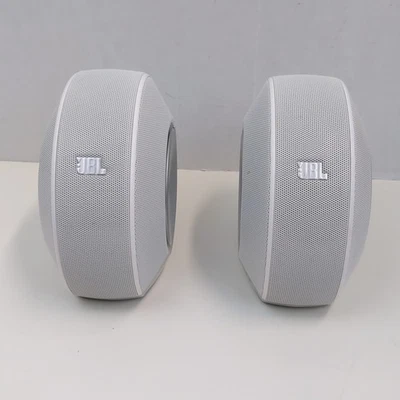 JBL Pebbles USB Powered Desktop Computer Speakers Silver White Stereo Pair USB  - Image 1 of 4