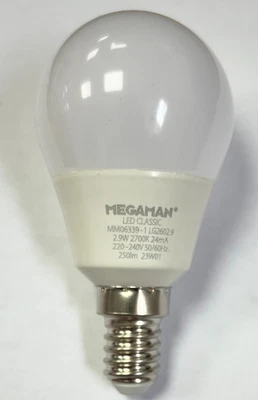 Megaman 143390 2.9W 2700K 250lm E14 15,000hrs Clear Golf Ball Lamp - Image 1 of 3