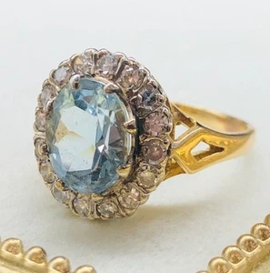 750 Yellow Metal Cocktail Ring Fine Jewellery R Stamped Gold 5.89g RMF03-CAP - Picture 1 of 10