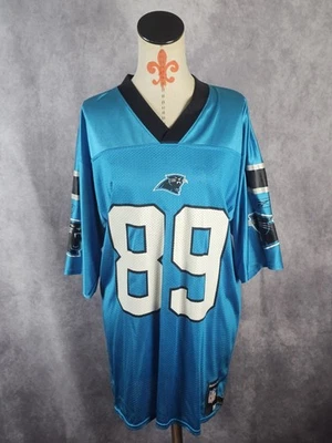 Camiseta deportiva de los Carolina Panthers NFL para hombre M Steve Smith #89 Reebok azul cuello en V  Foto 1 de 4
