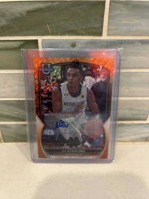 JJ STARLING ~ 2022-23 BOWMAN CHROME UNIVERSITY ORANGE SHIMMER AUTO /25 - Image 1 of 2
