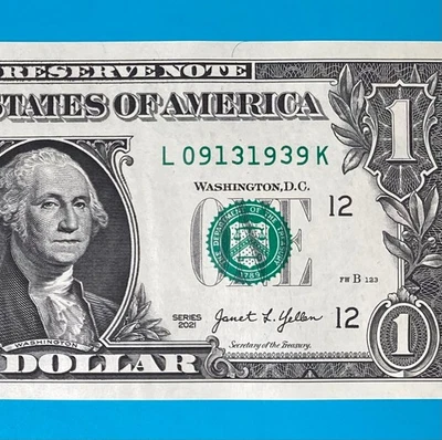 September 13, 1939 (L 09131939 K) BIRTHDAY Note $1 One Dollar Bill *UNC* - Image 1 of 4