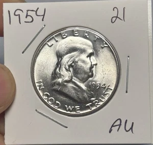 1954 Franklin Half Dollar Coin  - Picture 1 of 2