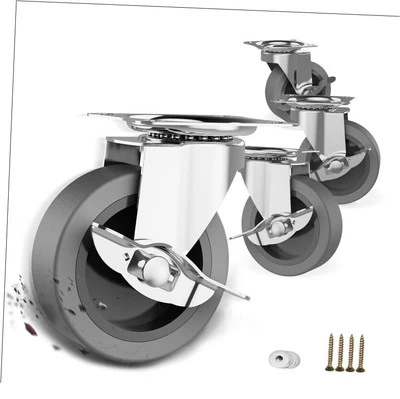 Ruedas giratorias de 3 pulgadas, juego de 4 ruedas, ruedas de alta resistencia con freno, bloqueo  Foto 1 de 4