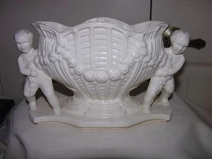 Vintage Ceramic Planter Vase WHITE & FLOWERS Made In Japan - Picture 1 of 5