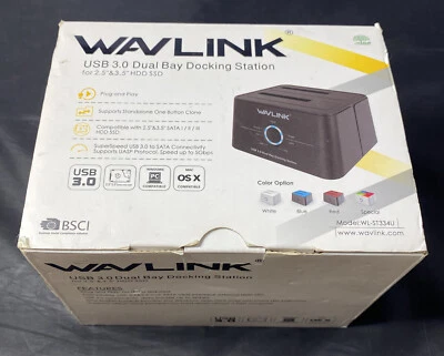 USB 3.0 to SATA Dual-Bay External Hard Drive Docking Station 2.5/3.5" SSD HDD - Image 1 of 4