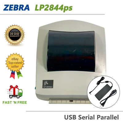 Zebra LP2844ps Direct Thermal Barcode Label Printer USB Serial Parallel - Image 1 of 4